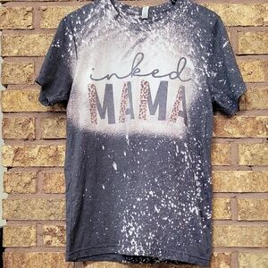 Bella Canvas Gray Inked Mama Splatter Graphic T-Shirt Size Medium